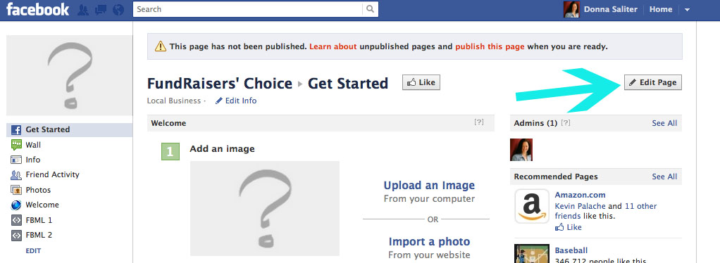 To delete Facebook business pages next click on Edit Page